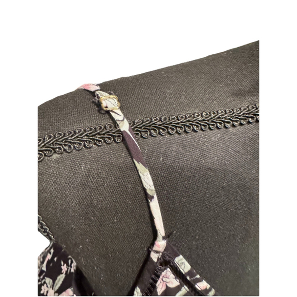 Lulus Esperanza Black Floral Print Midi Dress Small - Picture 8 of 9